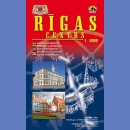 Ryga centrum (Rigas centrs). Plan miasta 1:8 000.