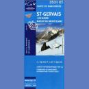 Saint Gervais les Bains, Masyw Mont Blanc. Mapa turystyczna 1:25 000