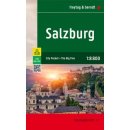 Salzburg (Salzbourg, Salisburgo, Salzburgo). Plan miasta 1:8800, wodoodporny