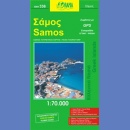 Samos. Mapa turystyczna 1:70 000