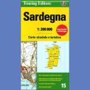 Sardynia (Sardegna). Mapa turystyczna i samochodowa 1:200 000.