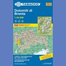 T053: Dolomiti di Brenta. Mapa turystyczna 1:25 000.