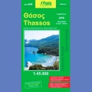 Tasos (Thasos). Mapa turystyczna 1:45 000