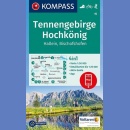 Tennengebirge, Hochkonig, Hallein, Bischofshofen. Mapa turystyczna 1:50 000