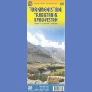 Turkmenistan, Tadżykistan, Kirgistan (Turkmenistan, Tajikistan, Kyrgyzstan). Mapa 1:1 100 000/1:1 350 000.