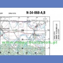 Węgorzewo N-34-068-A,B. Mapa topograficzna 1:50 000 Układ UTM