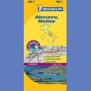 Włochy: Abruzja, Molise (Abruzzo, Molise). Mapa samochodowa 1:200 000.