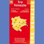 Włochy: Trzy Wenecje (Tre Venezie). Mapa samochodowa 1:350 000.