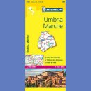 Włochy: Umbria, Marche. Mapa samochodowa 1:200 000