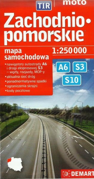 Województwo Zachodniopomorskie dla zawodowców. Mapa samochodowa 1:250 ...