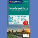 Wybrzeża Morza Północnego (Nordseekuste). Zestaw 2 map turystycznych 1:50 000.