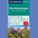 Wysokie Taury: Glocknergruppe. NP Hohe Tauern. Mapa turystyczna 1:50 000 wodoodporna