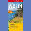 Wyspa Wolin, Woliński Park Narodowy. Mapa turystyczna laminowana 1:50 000.