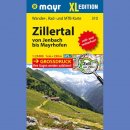 Zillertal. Od Jenbach do Mayrhofen. Mapa turystyczna 1:25 000